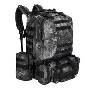 Ghiozdan/rucsac turistic, Springos, model Survival, 4 in 1, impermeabil, 50 L, camuflaj, gri, 50x40x50 cm
