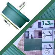 Paravan pentru balcon, terasa, gard PVC, verde, 1300 g/m2, UV, 3x1 m