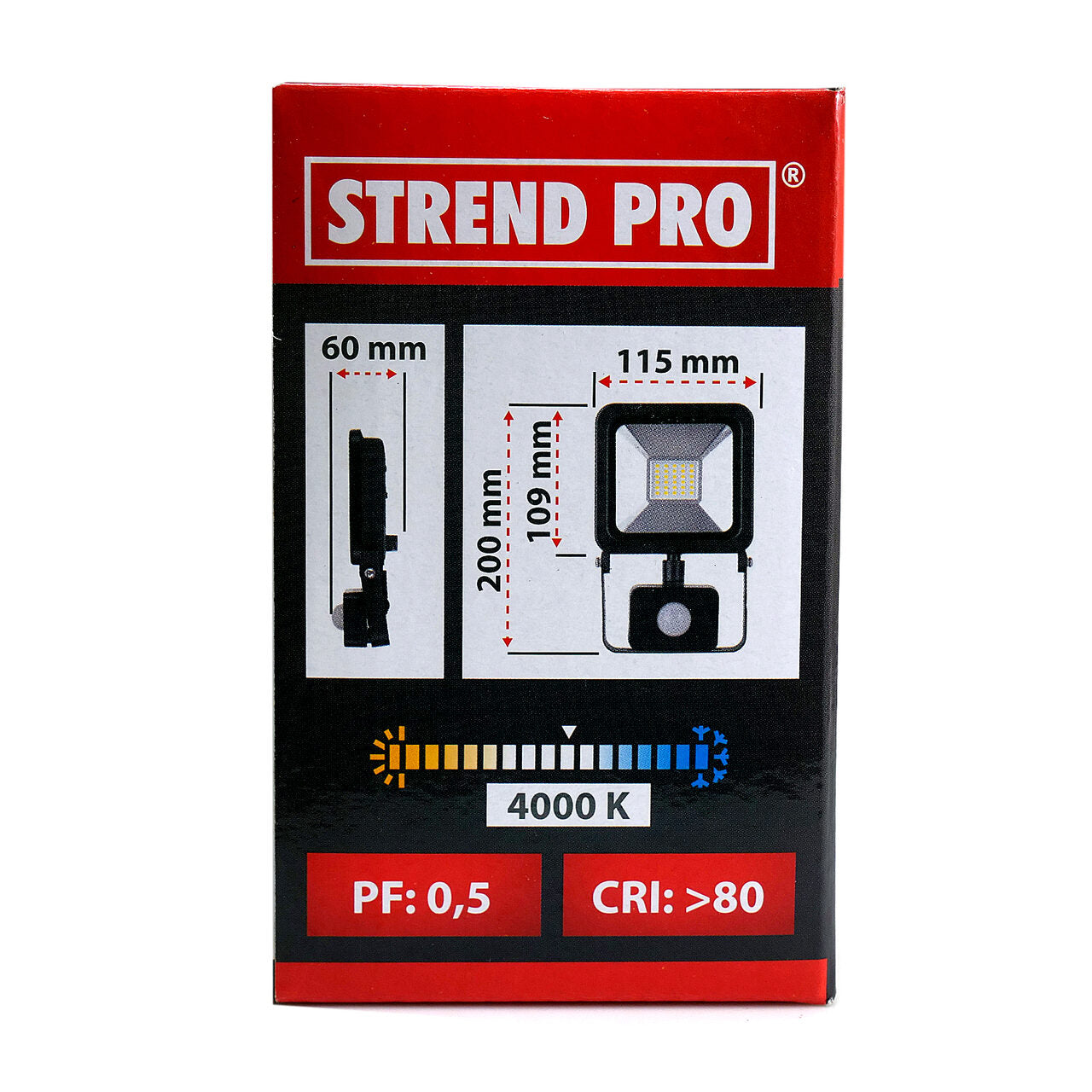 Munkalámpa, LED, szenzorral, 20 W, 1600 lm, IP44, Strend Pro
