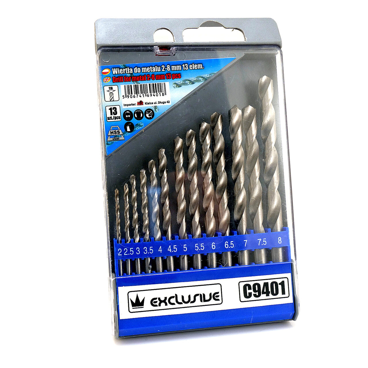 Set 13 burghie pentru metal, HSS, 2-8 mm, Richmann Exclusive