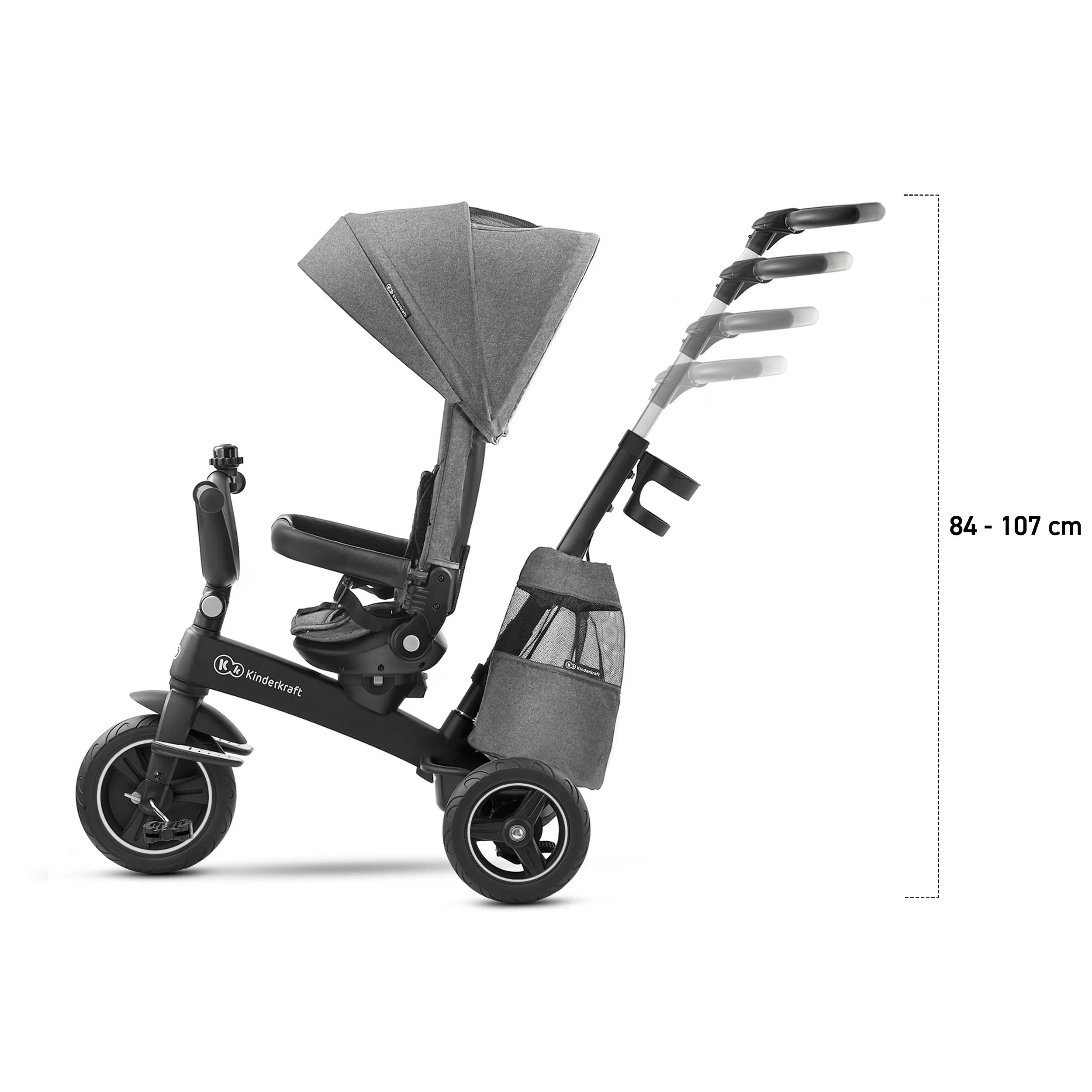 Kinderkraft easytwist tricikli, platina szürke