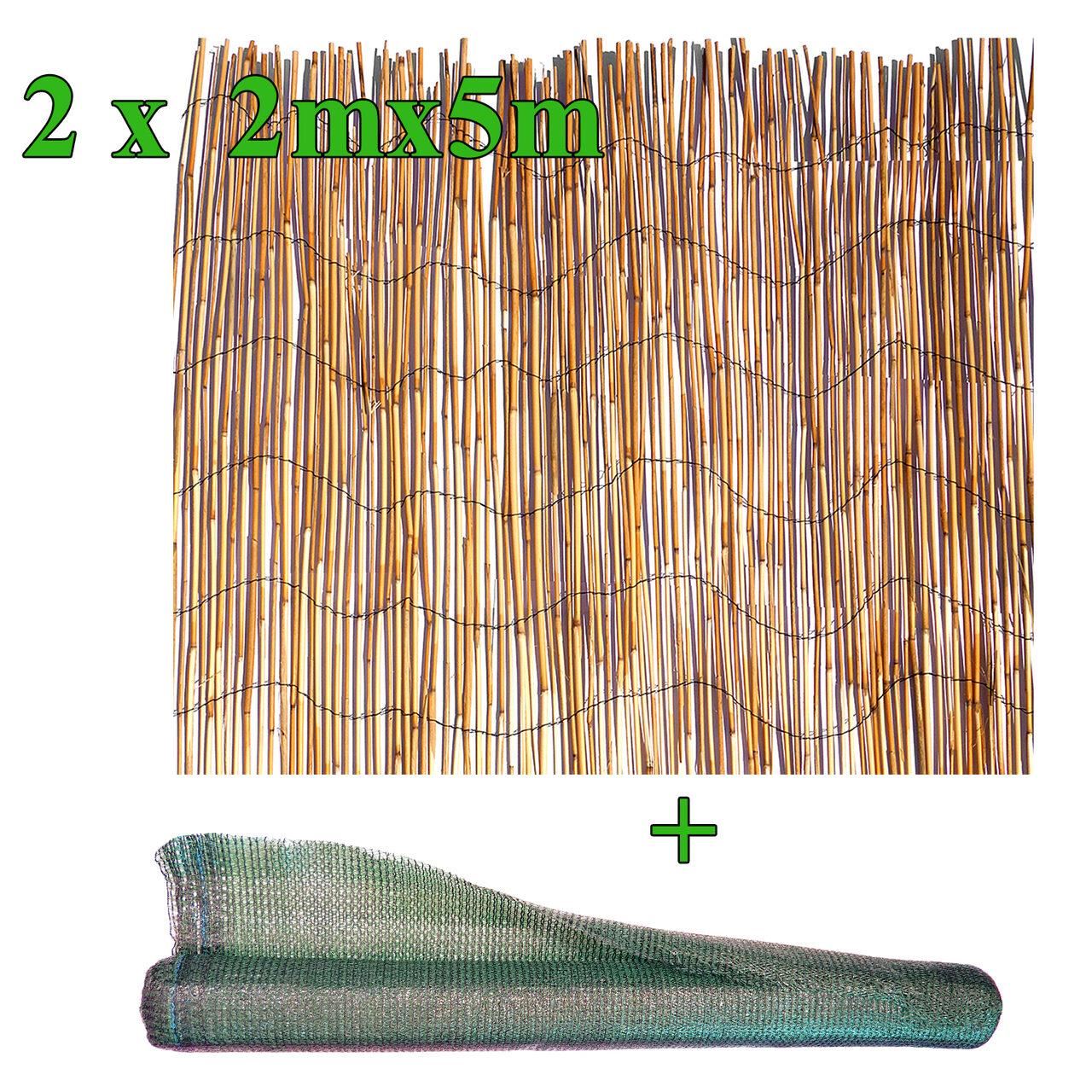 2 db-os nád szett, 2x5 m + Árnyékoló háló, 80 g/nm, 10x2 m