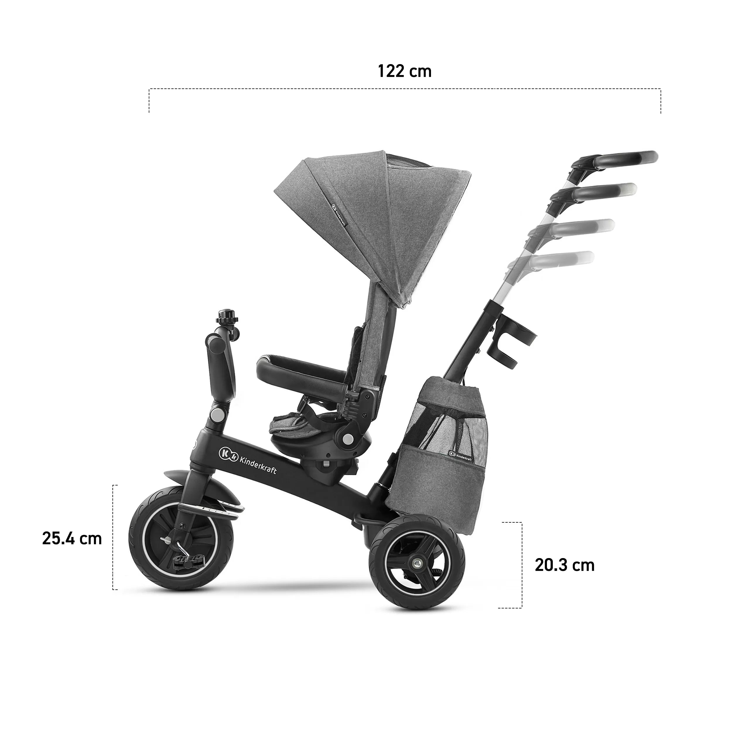 Kinderkraft easytwist tricikli, platina szürke