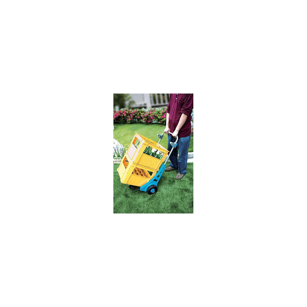 Suport pentru saci de gunoi cu roti pentru gradina, carucior transport navete max 50 kg  120 l