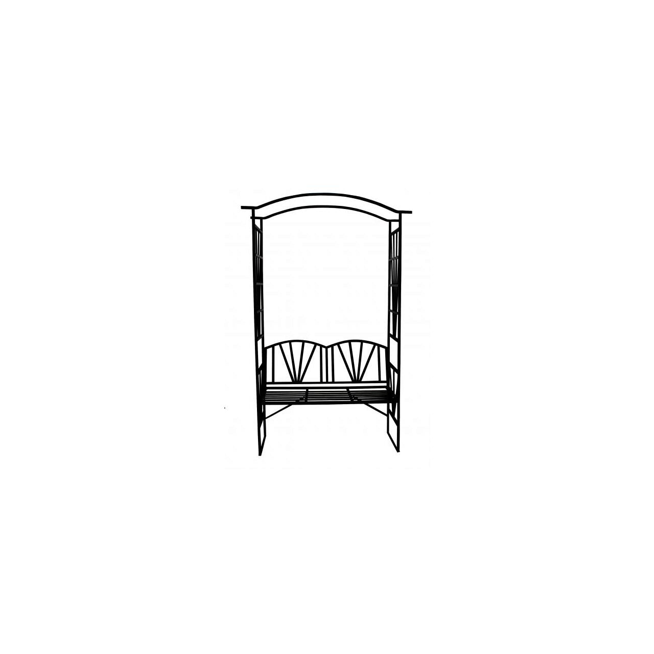 Fém íves pergola kertbe, paddal, 114x45x208 cm