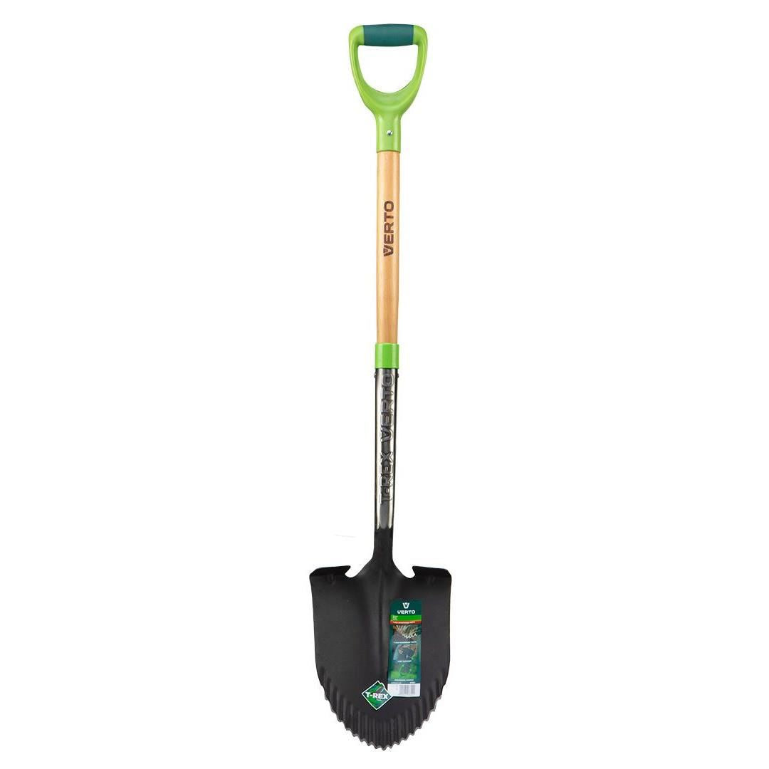 Harlet, cazma, ascutit, cu coada lemn, zimtat, 29x23 cm, 115 cm, Verto