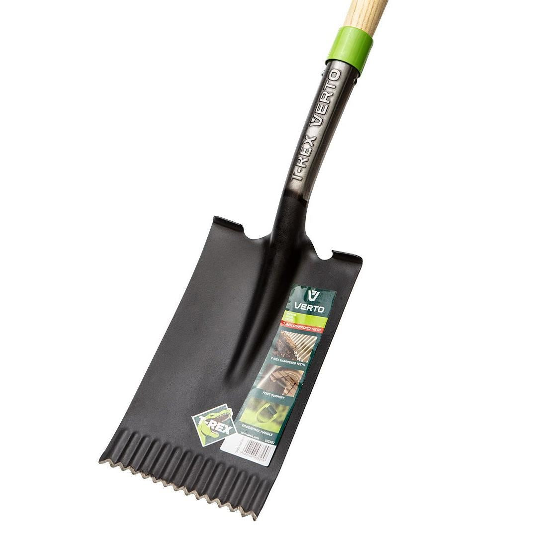 Harlet, cazma, drept, cu coada lemn, zimtat, 17.5x28 cm, 115 cm, Verto