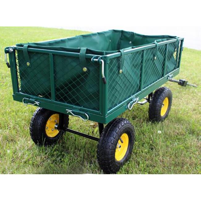 Carucior de gradina, transport, Chomik, metalic, verde, max 300 kg, 102x52x57 cm