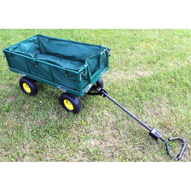 Carucior de gradina, transport, Chomik, metalic, verde, max 300 kg, 102x52x57 cm