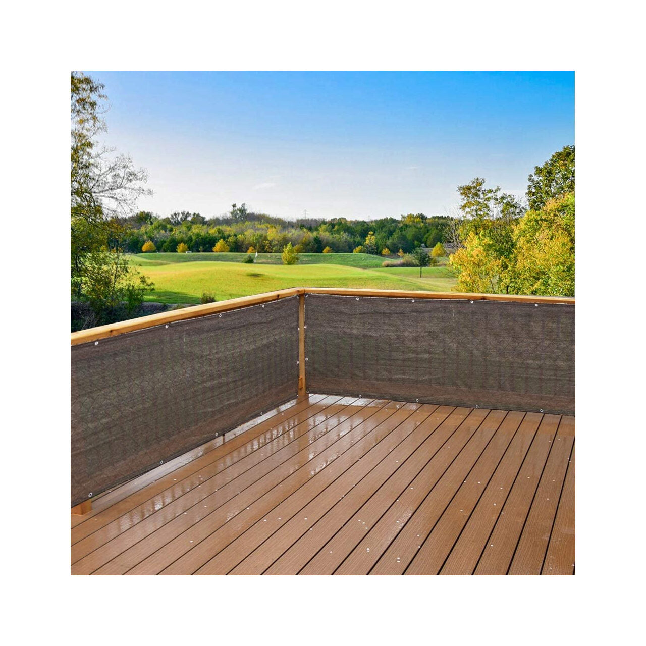 Paravan pentru balcon, terasa, gard, UV, 800 g/m2, bej, 3x0.9 m
