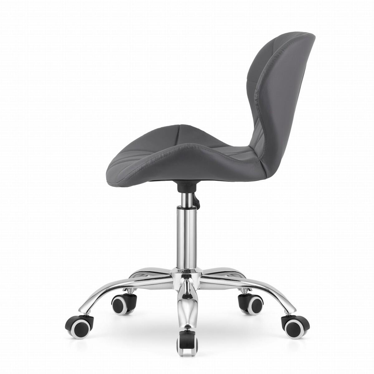 Scaun de birou, Avola, rotativ, piele ecologica, gri, 47.5x55.5x84.5 cm
