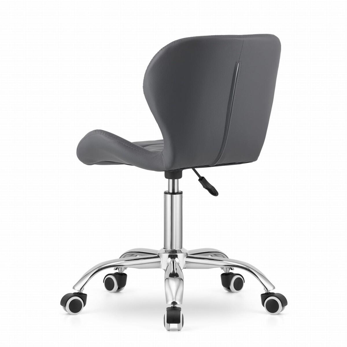 Scaun de birou, Avola, rotativ, piele ecologica, gri, 47.5x55.5x84.5 cm