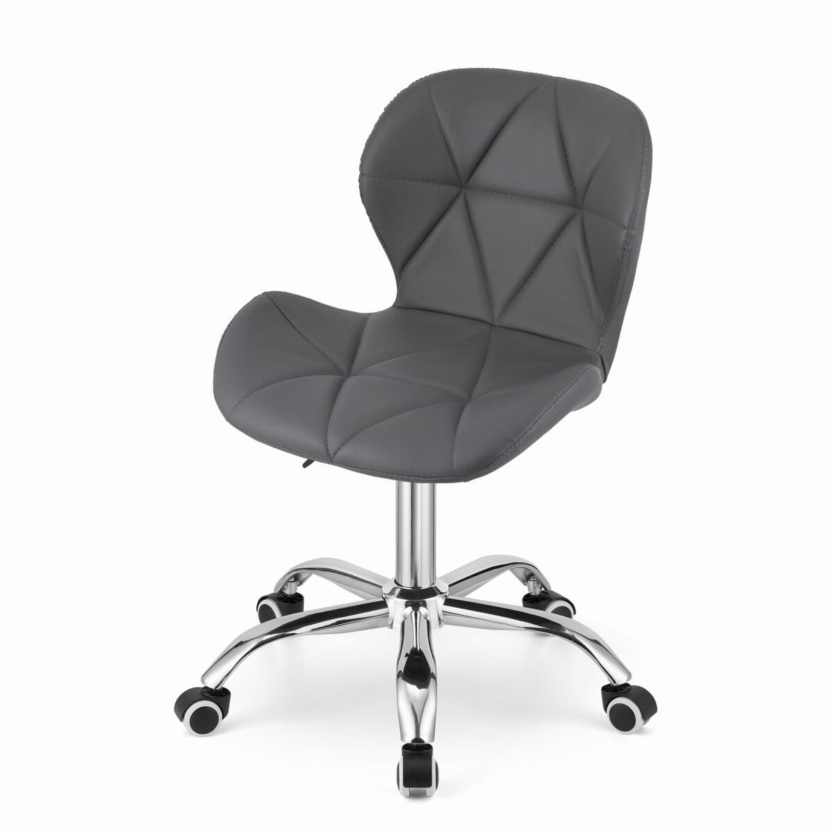 Scaun de birou, Avola, rotativ, piele ecologica, gri, 47.5x55.5x84.5 cm