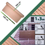 Paravan pentru balcon, terasa, gard PVC, stil bambus, 1300 g/m2, UV, 3x1 m