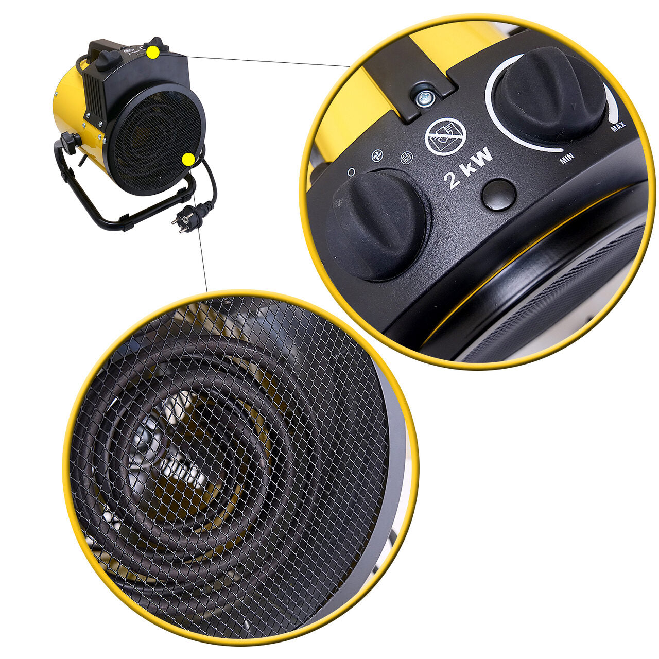 Incalzitor electric cu maner, 2000 W