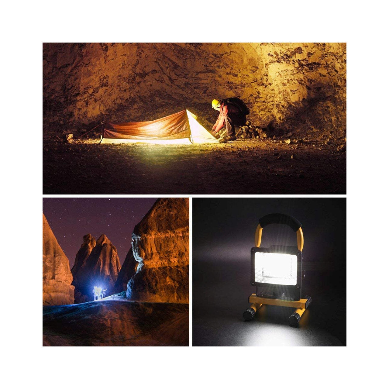 Munkalámpa, SMD LED, akkumulátorral és állvánnyal, 20 W, 4400 mAh, 1600 lm, IP54
