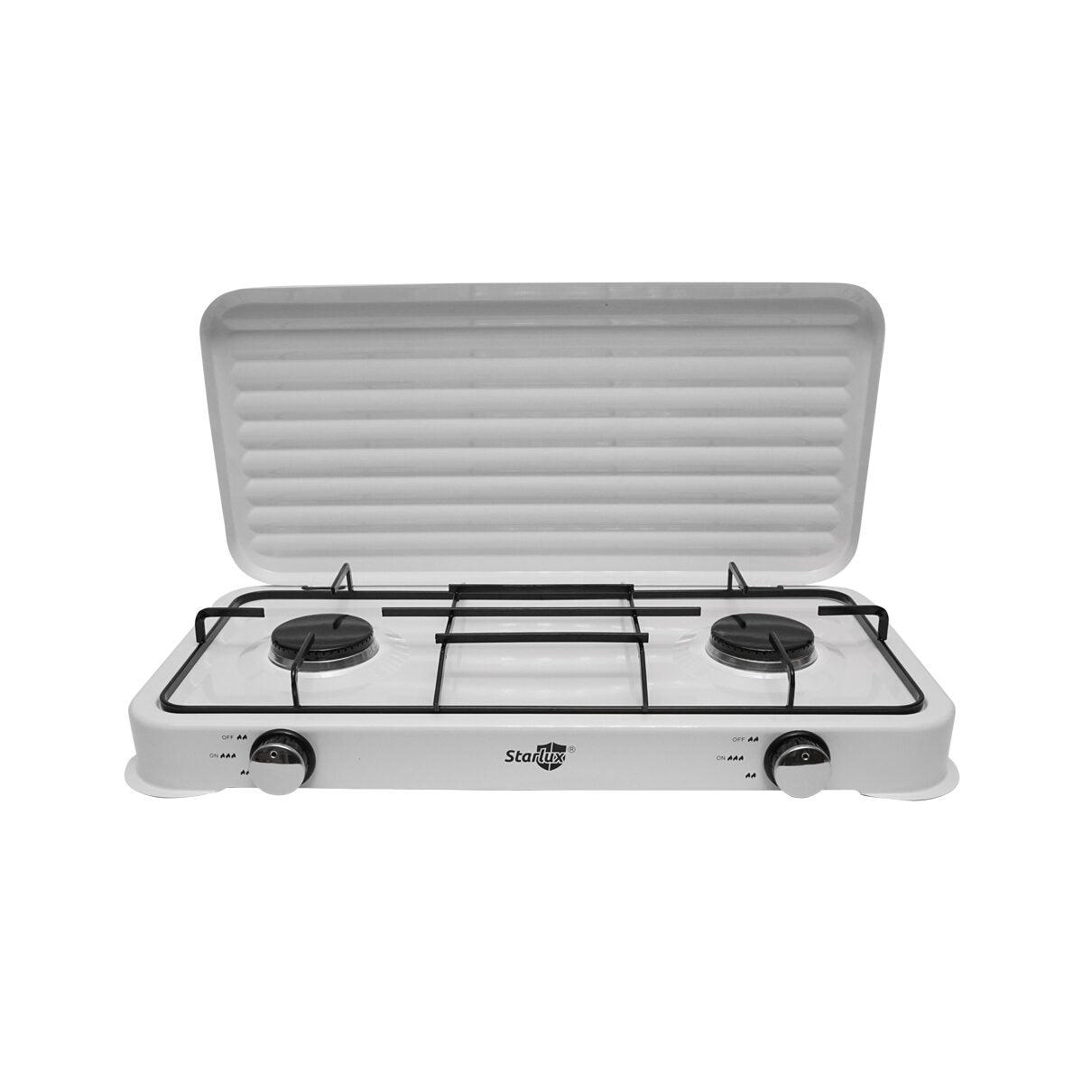 Aragaz camping, portabil, 2 arzatoare, 2.5 kW, cu capac, Starlux