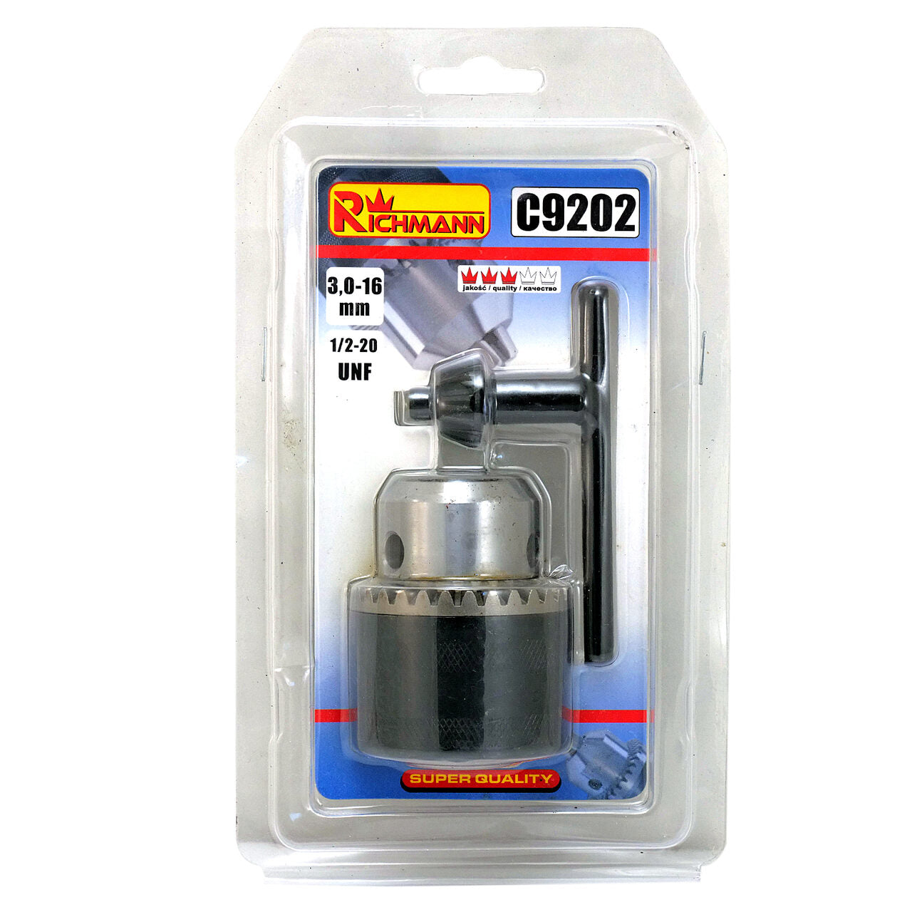 Fém tokmány, kulccsal, 1/2", 3-16 mm, Richmann