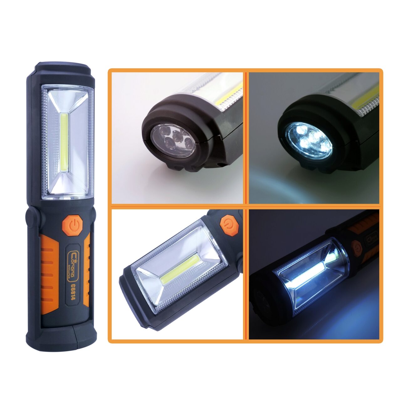 Munkahelyi zseblámpa, LED COB, 3 W, 220 lm, USB, Richmann Exclusive
