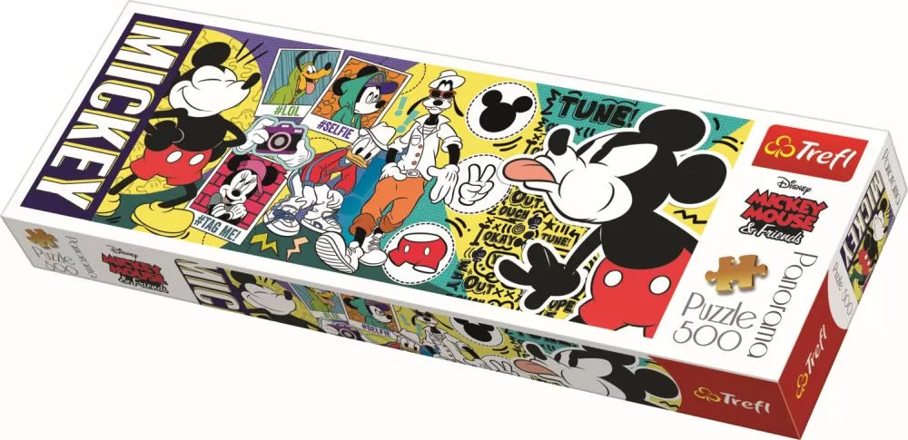 Puzzle trefl panorama 500 legendarul mickey mouse