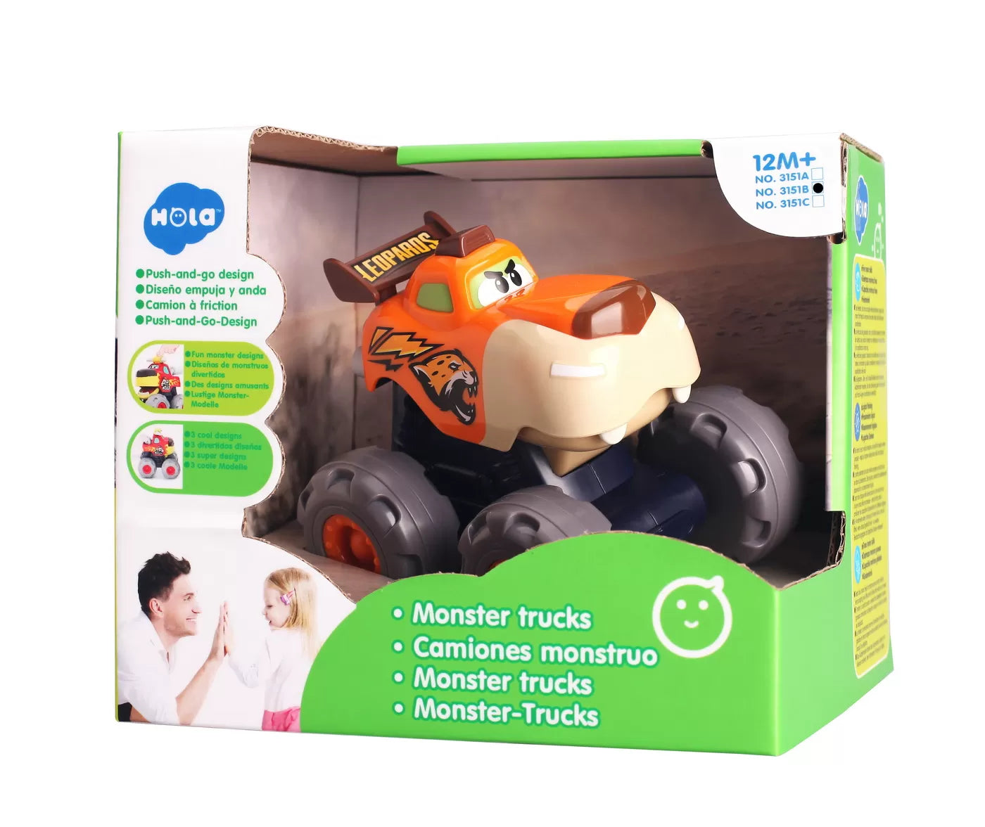 Masinuta bebe monster truck leopardul infuriat