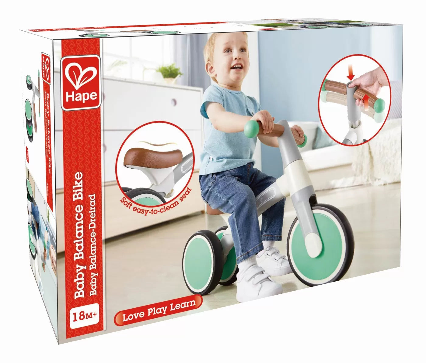 Hape bicicleta de echilibru verde cu 3 roti