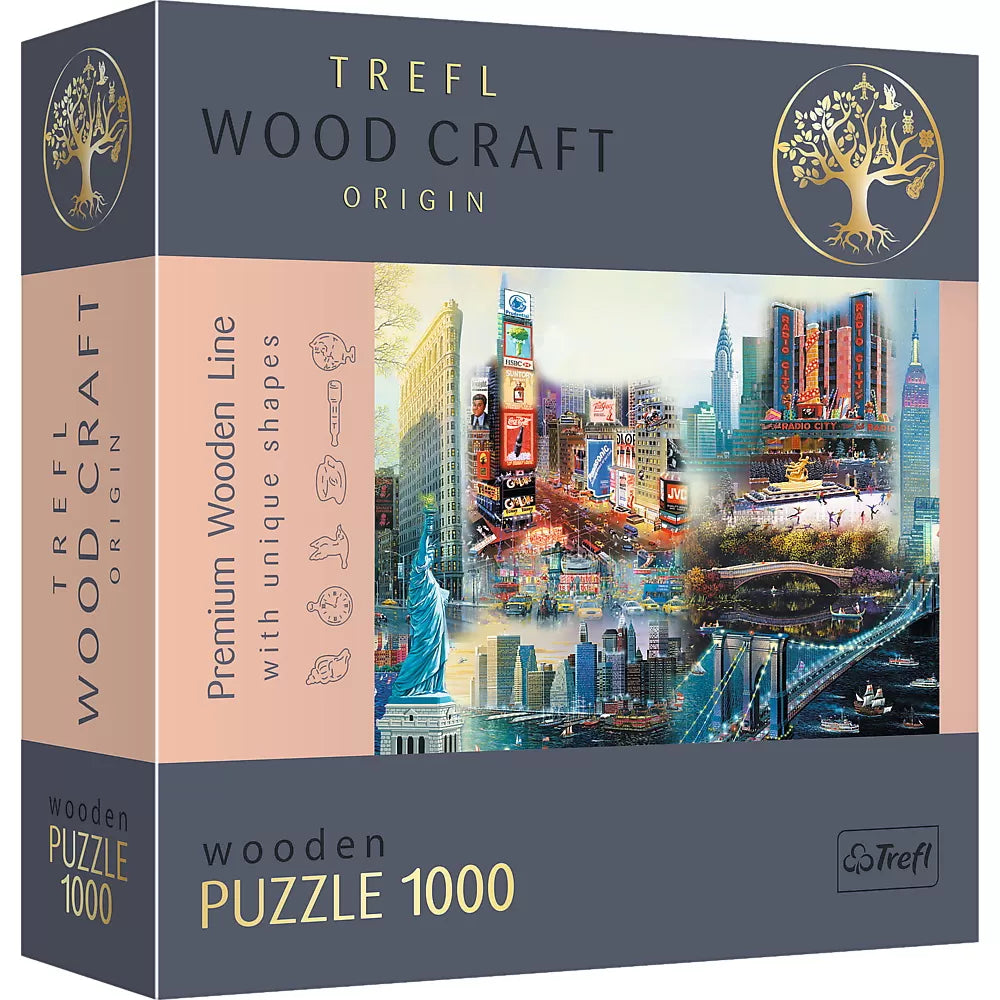 Puzzle trefl din lemn 1000 piese new york 