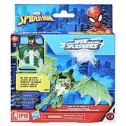 Hasbspiderman set vehicul si figurina green symbiote 10cm