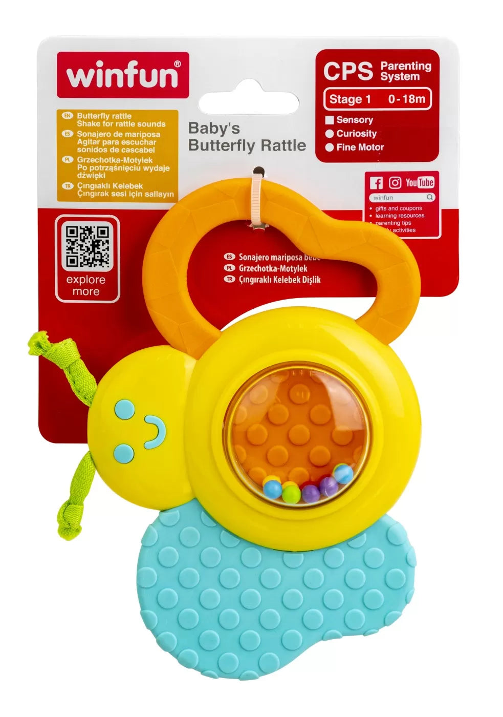Winfun zornaitoare fluturas cu jucarie de dentitie