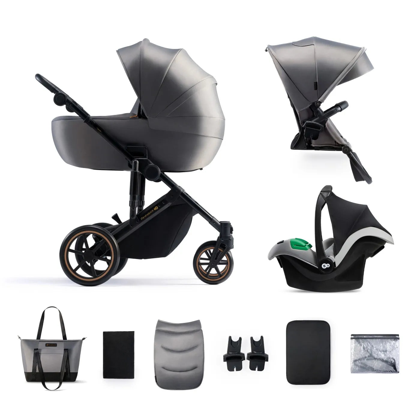 Carucior 3 in 1 kinderkraft prime 2 3in1 mink pro grey