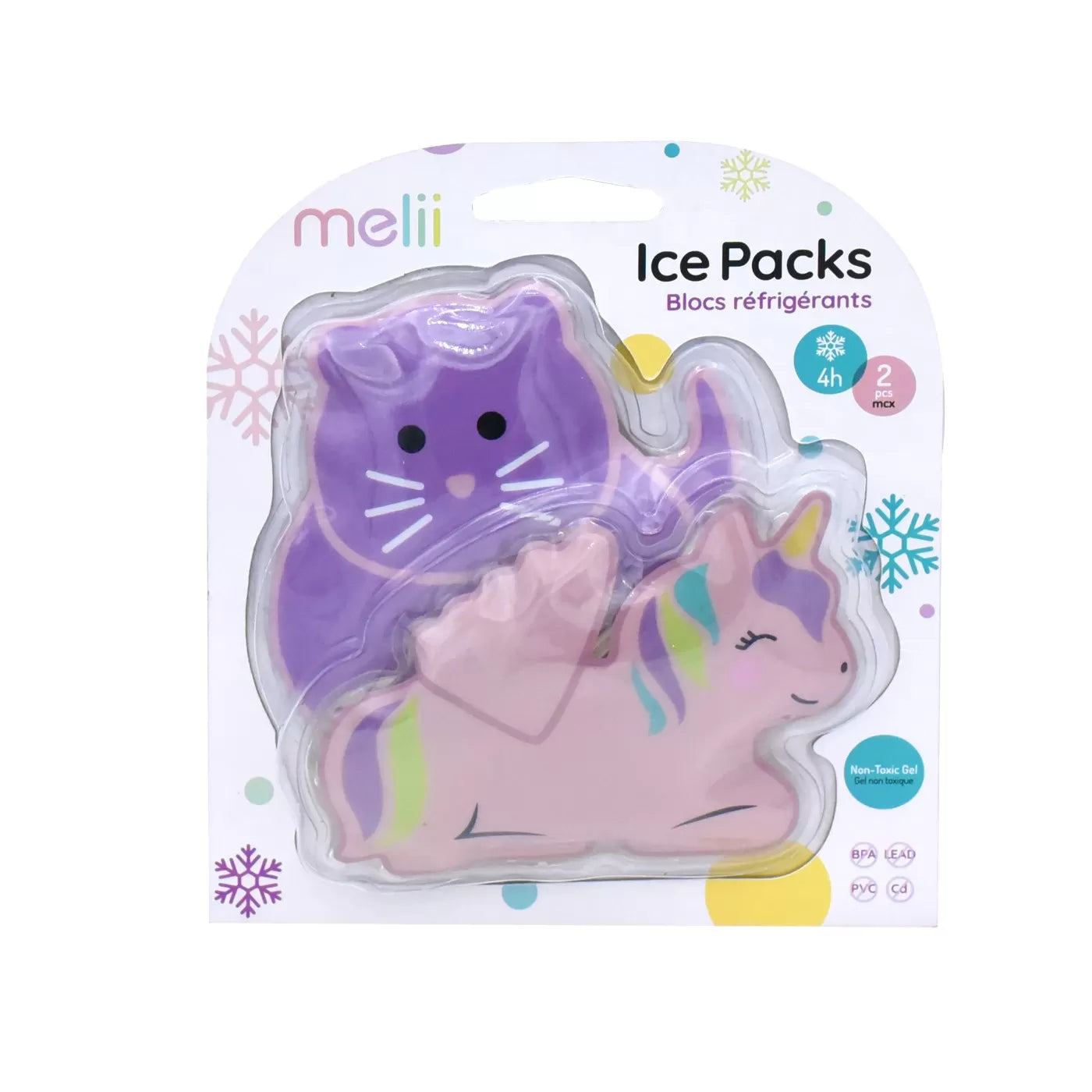 Set 2 pachete gel termic melii model unicorn pisica