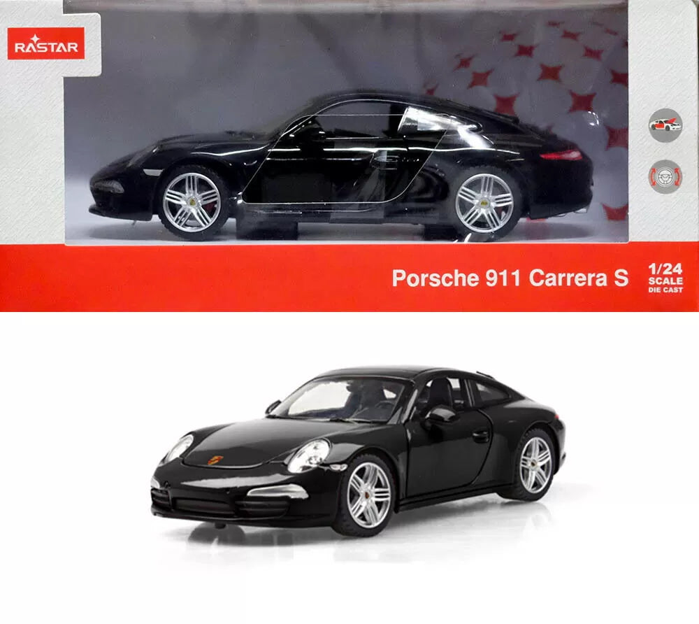 Masinuta metalica porsche 911 negru scara 1 la 24