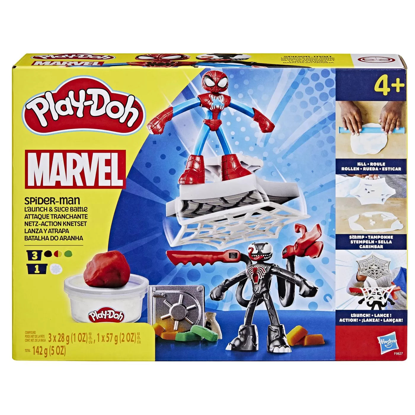 Play doh spiderman set 2 figurine batalie cu lansator si sulita