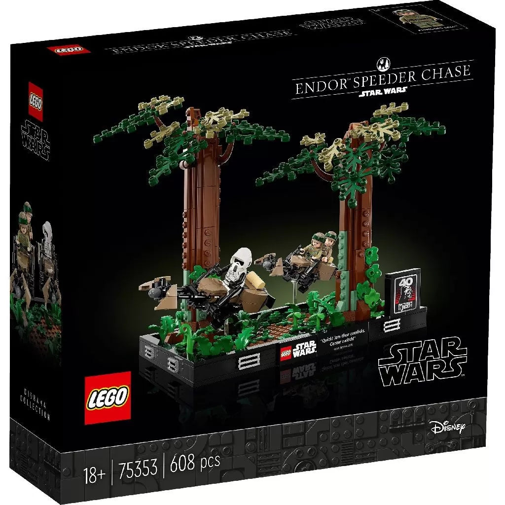 Lego star wars diorama de urmarire cu speederul pe endor 75353