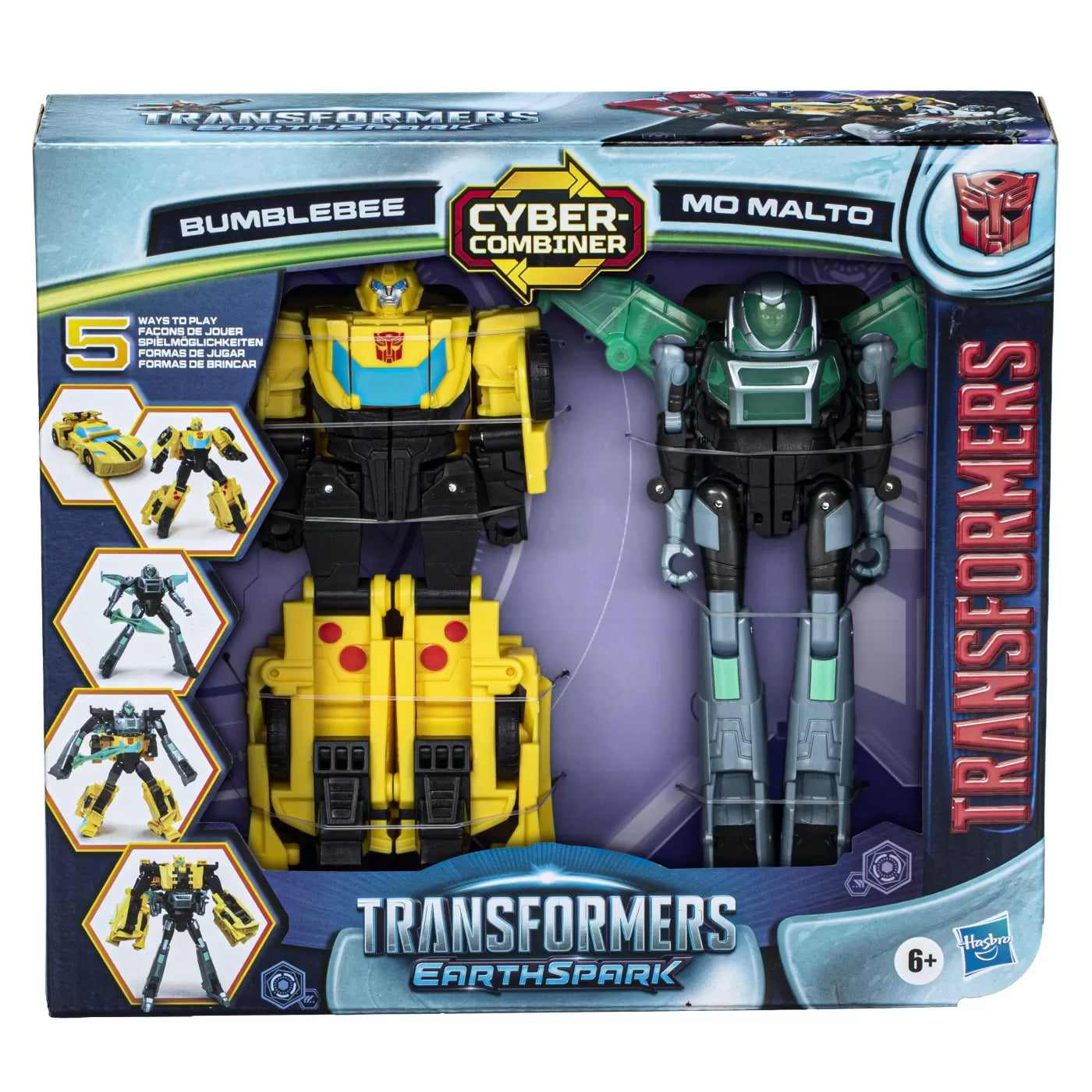 Transformers earthspark set 2 figurine bumblebee si mo malto