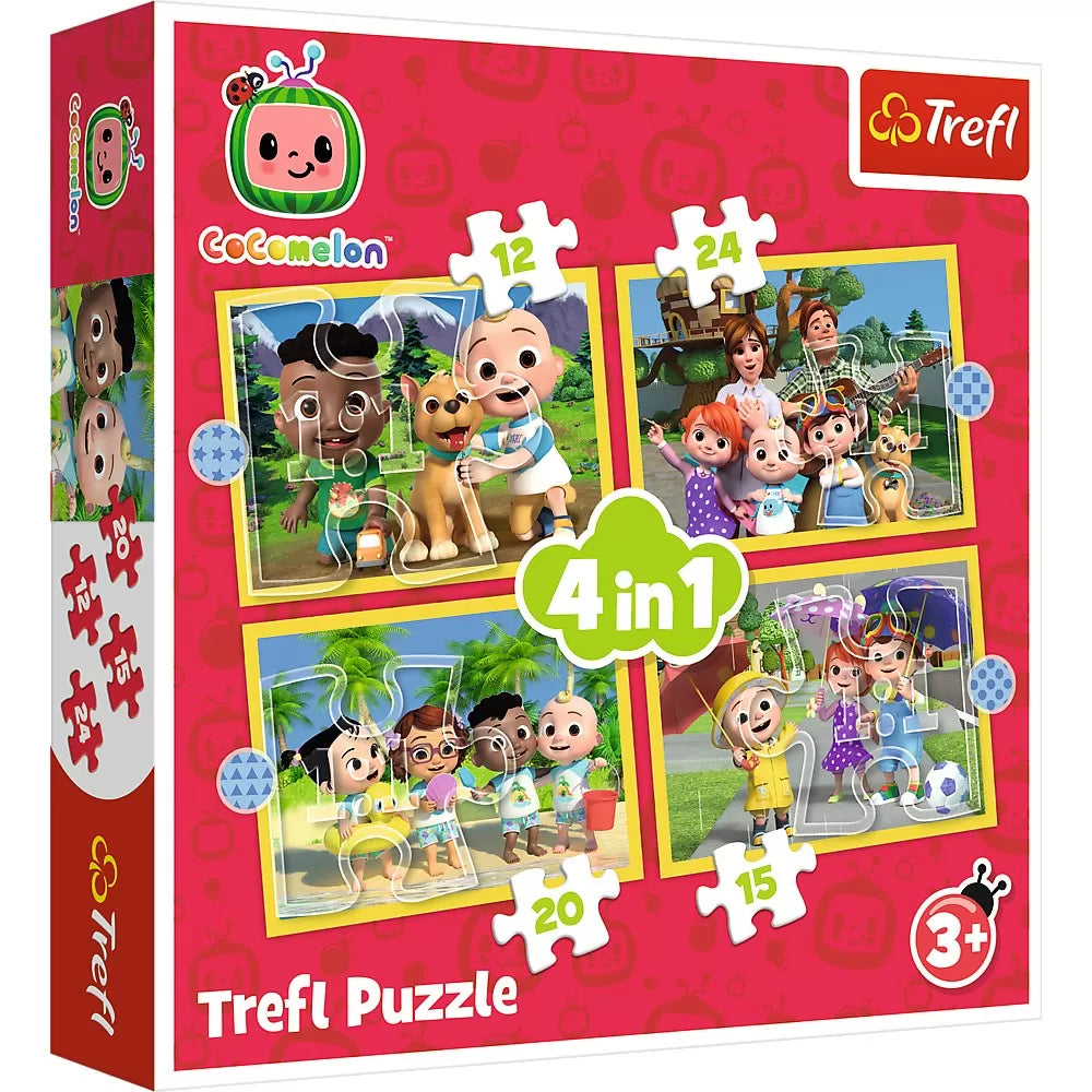 Puzzle trefl 4in1 cocomelon prezentarea familiei