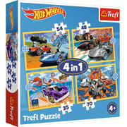 Puzzle trefl 4in1 hot wheels vehicule