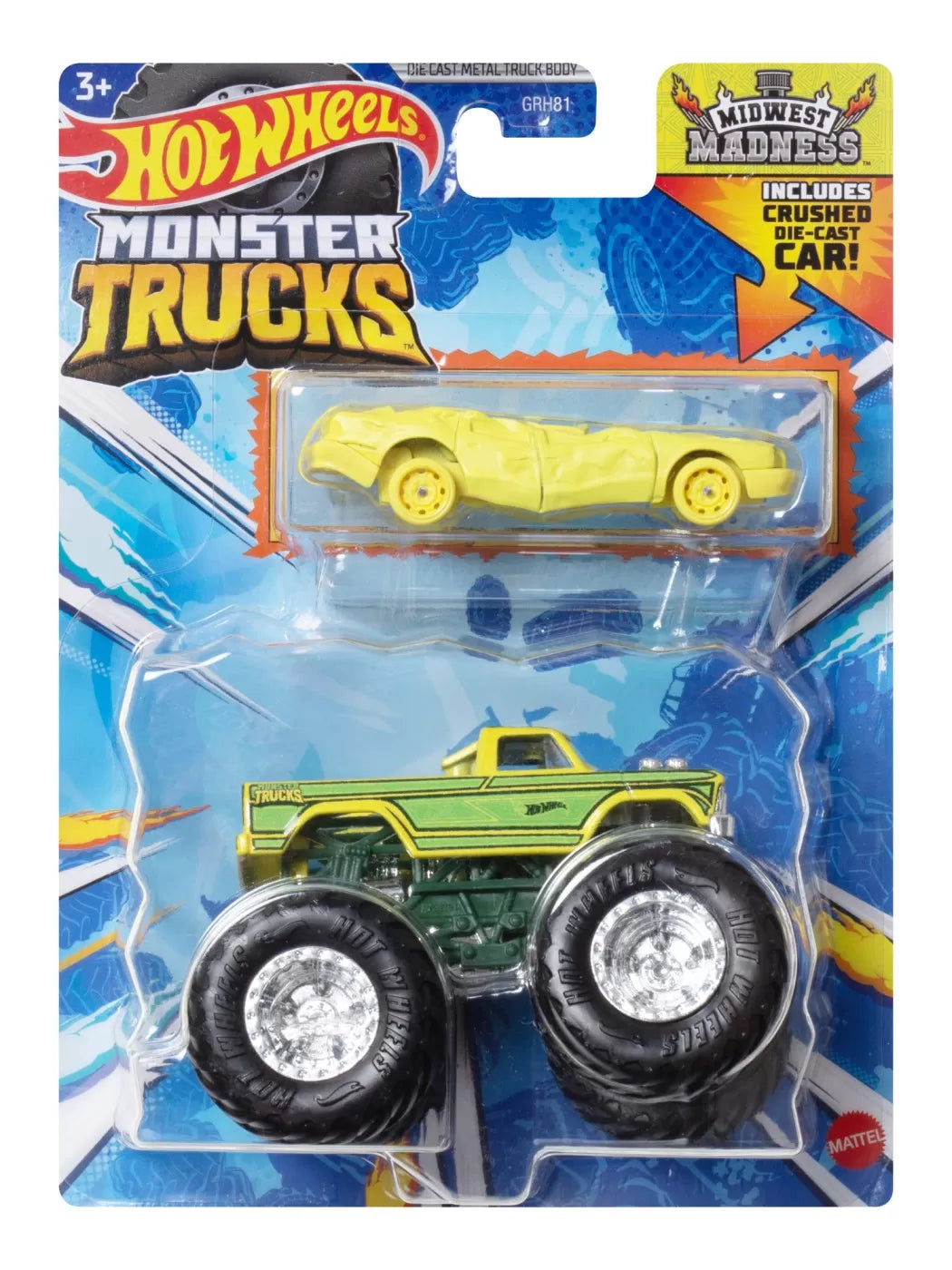 Hot wheels monster truck si masinuta metalica midwest madness