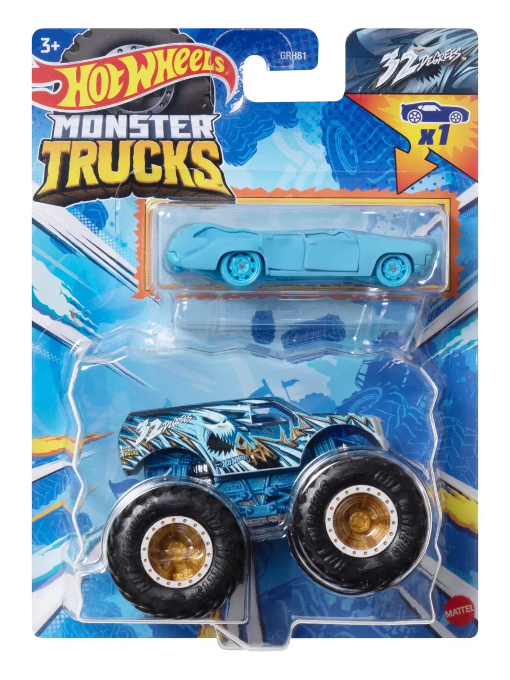 Hot wheels monster truck si masinuta metalica 32 degrees