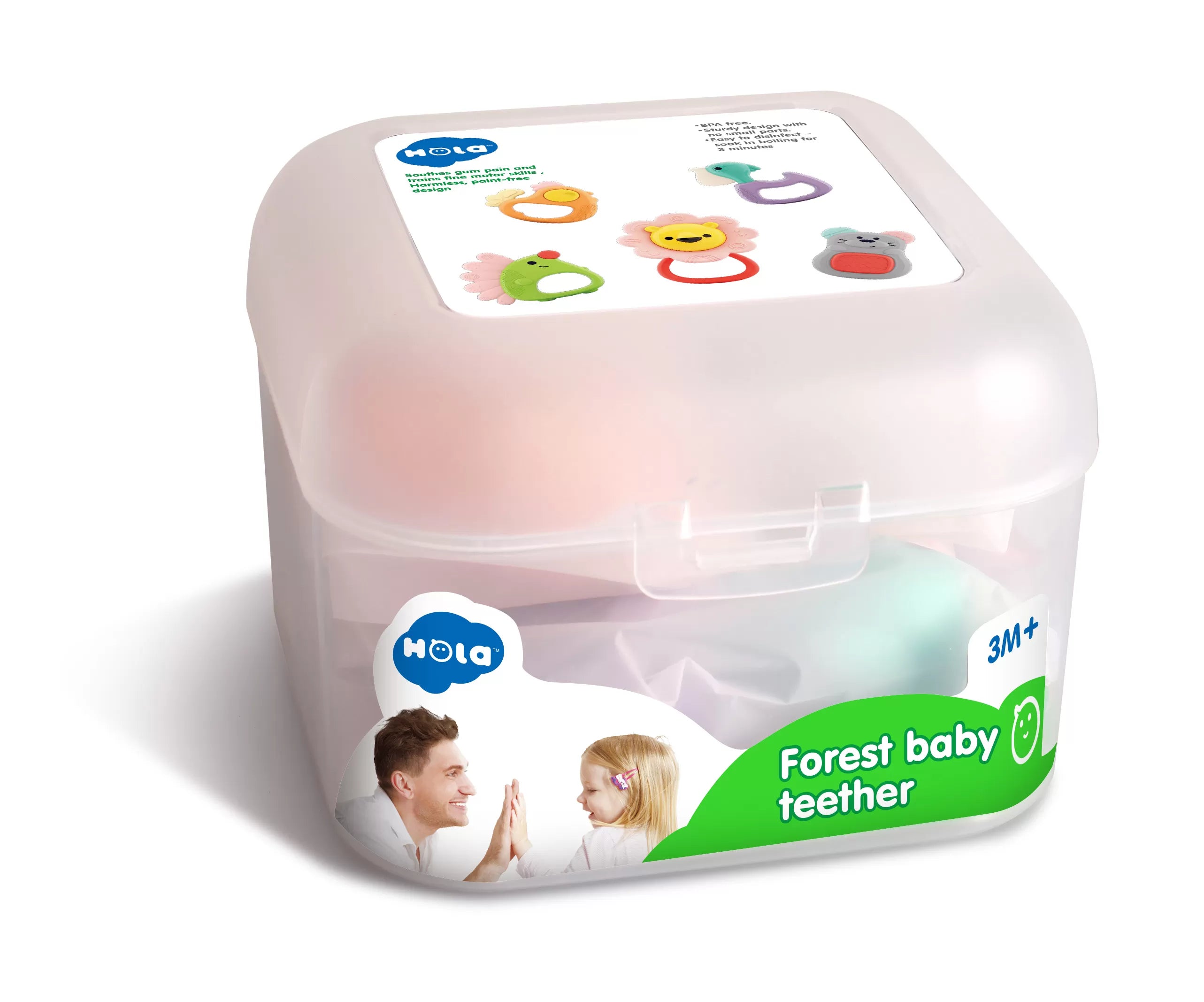Set 5 jucarii pentru dentitie in cutie forest baby
