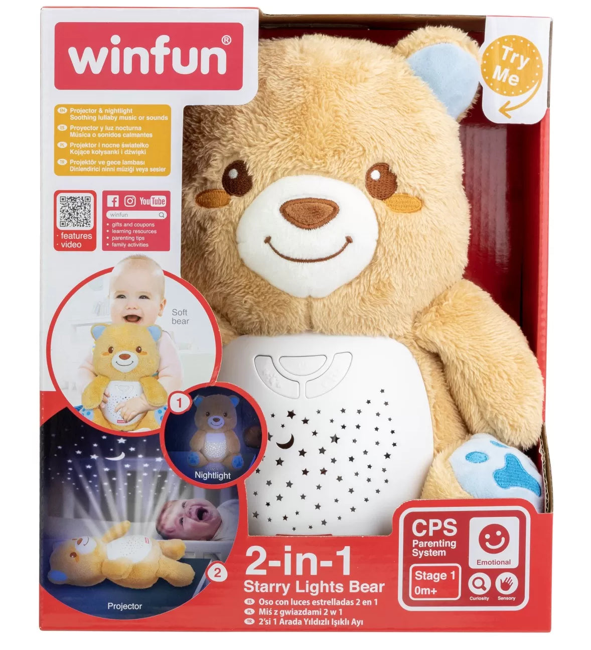 Winfun proiector si lampa de veghe ursulet