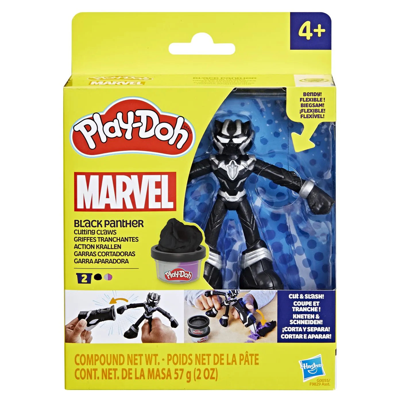 Play-doh marvel figurina flexibila cu accesorii black panther 10cm	