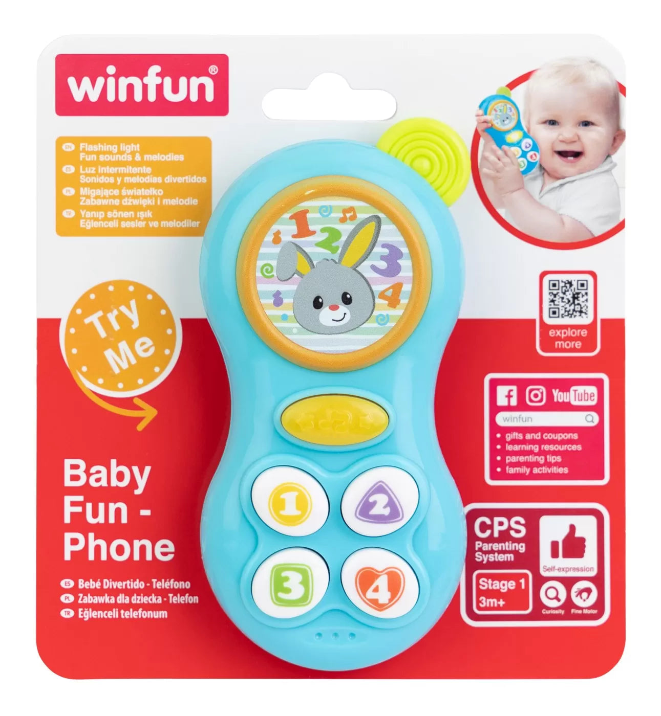 Winfun telefon pentru bebelusi albastru