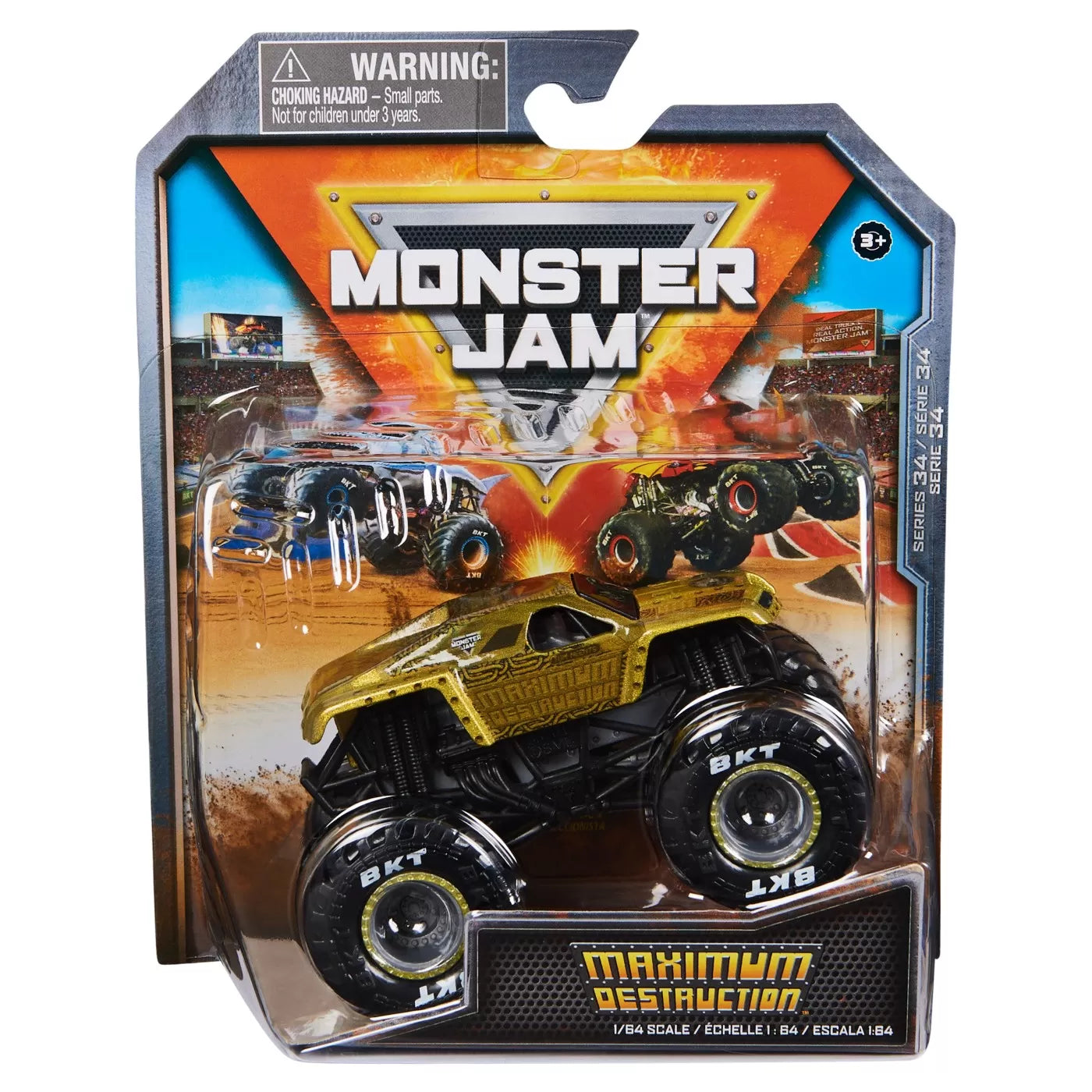 Monster jam masinuta metalica maximum destruction scara 1 la 64