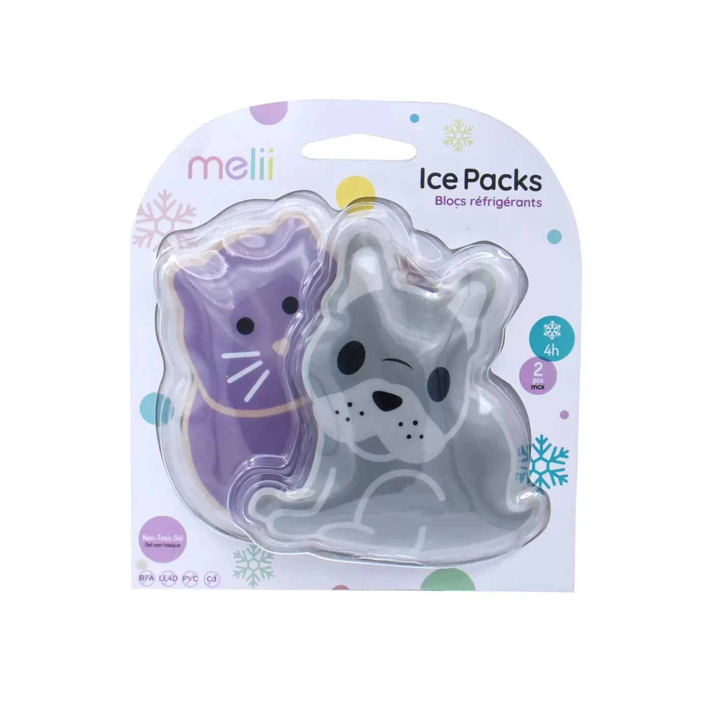 Set 2 pachete gel termic melii model bulldog pisica
