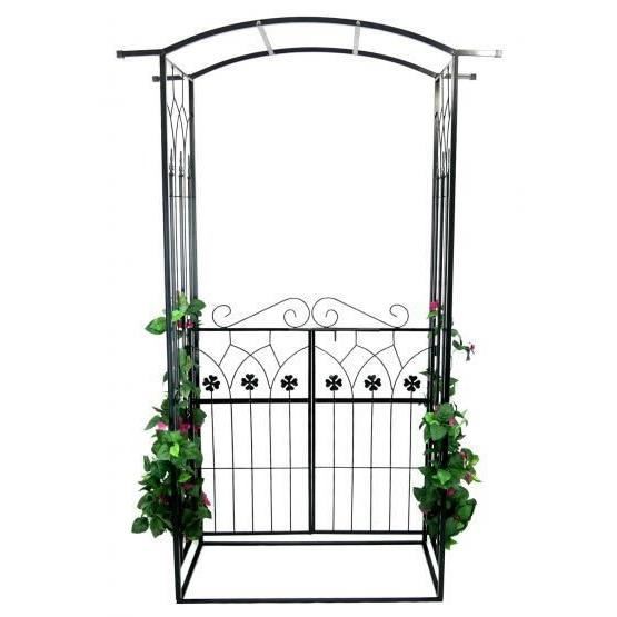 Fém íves pergola kertbe, kapuval, 106x50x217 cm