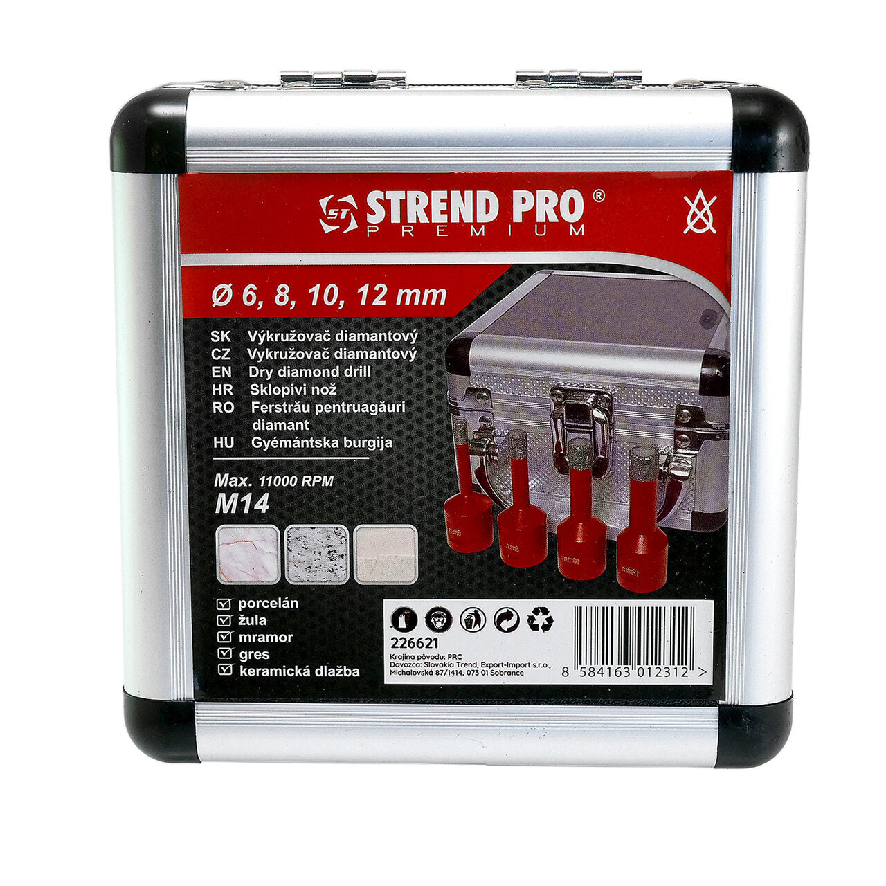 4 darabos gyémántmag készlet, M14, 6-12 mm, Strend Pro