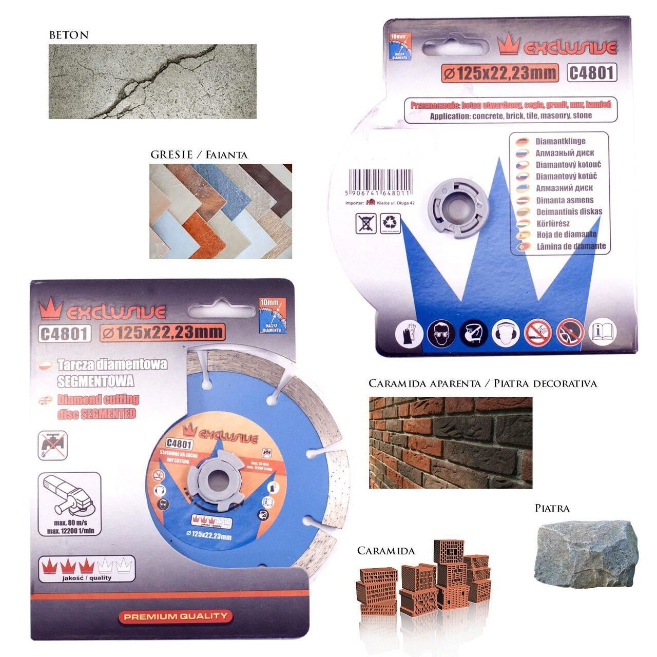 Szegmentált gyémánttárcsa, betonhoz, száraz vágás, 125 mm/22,23 mm, Richmann