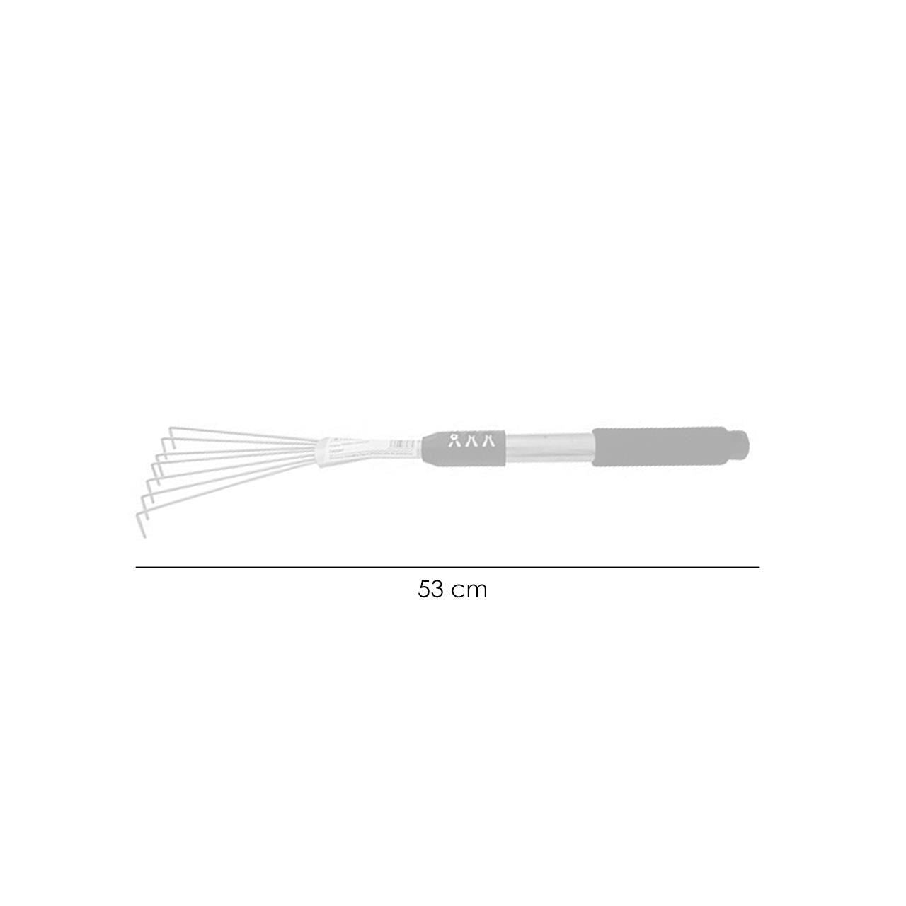 Grebla mini, pentru gradina, coada aluminiu, 7 dinti, 9.5x53 cm