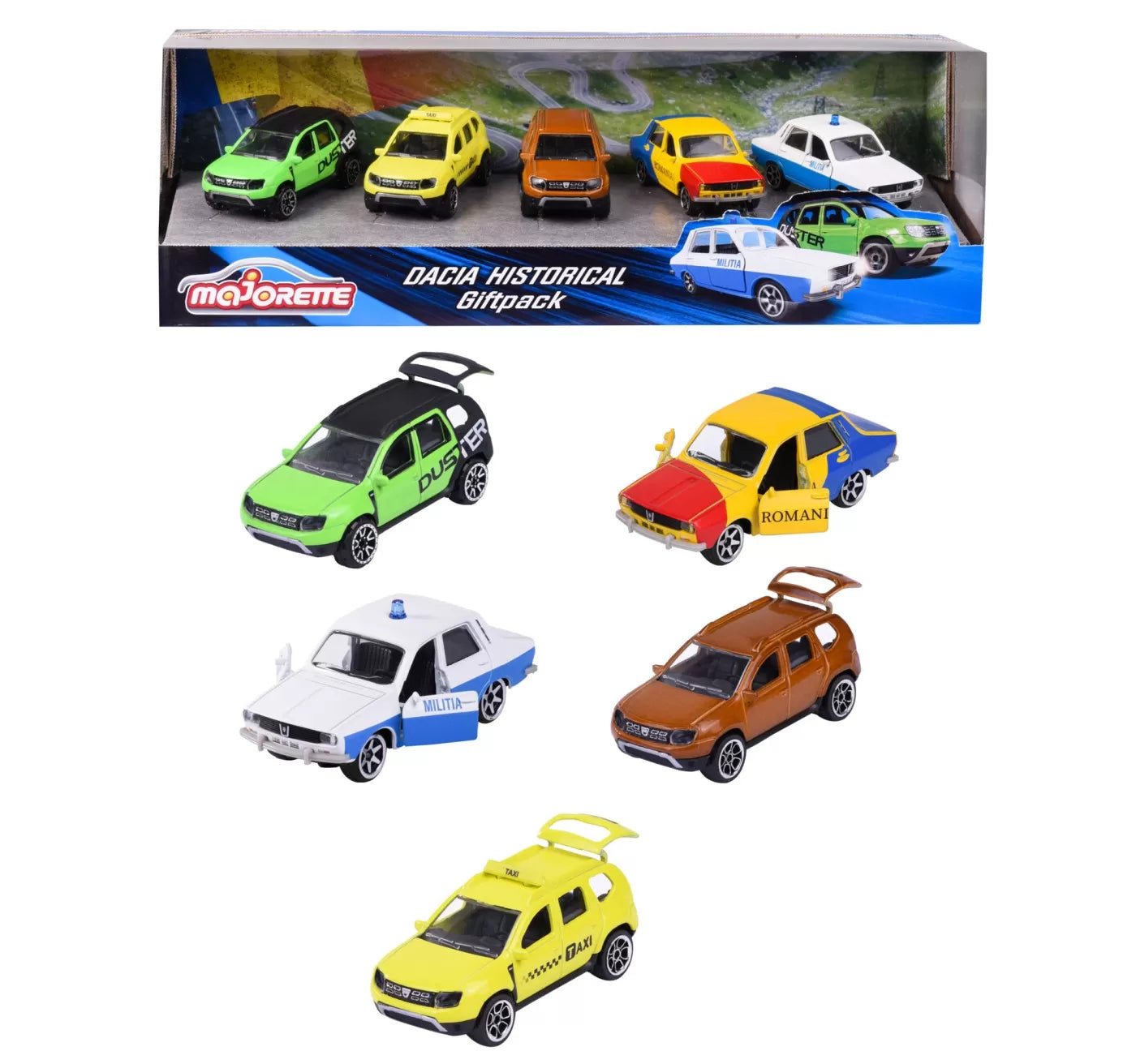 Majorette set 5 masinute metalice dacia